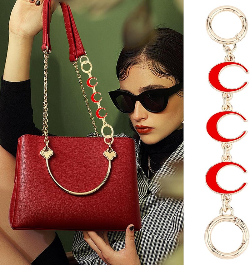 Tmtains 2Pcs Bag Extender Chain Heart Moon Purse Strap Extenders for Handbags Purse Extender Chain Gold Chain Purse Strap Replacement Red Purse Accessories Bag Charms for Handbags Purse Making Supplies - Image 3